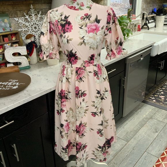 JessaKae Dresses & Skirts - JESSAKAE Midi Dress Rosewood Acre Small Pink Floral Fairy Romantic Cottage Core